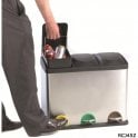 3 Way 45 Litre Recycling Pedal Bins H485 x W605 x D340mm