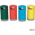 75 Litre Outdoor Hooded Top Litter Bin Height1000 x Diameter485mm - BLUE
