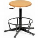 Wood High Stool with Feet Height adjustment 580-800mm