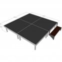Alu Rapid Stage Package 2m x 2m x 400mm high (1m x 1m sections)