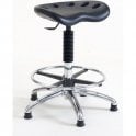 Deluxe High Chrome Sit Stand Stool with Feet Height Adjustment 580-800mm