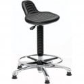 Posture Stool Chrome with Mini Back Rest, Foot Rest & Feet