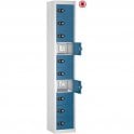 10 Door Tablet Store & Charge Locker fitted with Standard 3 Pin Sockets H1780 x W305 x D370mm