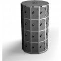 Four Tier Small Seed Pod Locker Height 1780 x Diameter 930mm providing 44 individual compartments