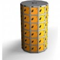 Six Tier Small Seed Pod Locker Height 1780 x Diameter 930mm providing 66 individual compartments