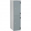 Low Two Compartment Solid Grade Laminate Door Locker H1220 x W305 x D470mm