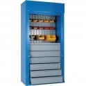 Heavy Duty Roller Shutter Cabinets - 6 Drawers, & 1/2 Louvred, 1 Shelf H2000 x W1000 x D500mm