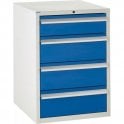 4 Drawer Cabinet -  H825 x W600 x D650mm – 1x150mm, 3x200mm