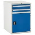 Cupboard with 2 Drawers & 1 Shelf - H825 x W600 x D650mm – 2x100mm, 1x500mm