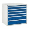 6 Drawer Cabinet - H825 x W900 x D650mm - 4x100mm, 1x150mm, 1x200mm