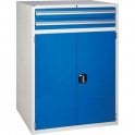Cupboard with 2 Drawers & 2 Shelves - H1200 x W900 x D650mm - 2x100mm, 1x910mm