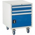 Under Bench Cupboard with 2 Drawers & 1 Shelf - H780 x W600 x D650mm - 2x100mm, 1x300mm
