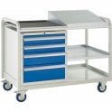 Euroslide Trolley - Sloping Top with 4 Drawers - Kit 9 - H960 x W1270 x D675mm