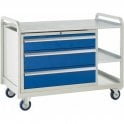 Euroslide Trolley - Steel Top with 3 Drawers - Kit 13 - H960 x W1270 x D675mm