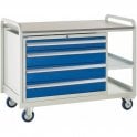 Euroslide Trolley - Laminate Top with 4 Drawers - Kit 14 - H960 x W1270 x D675mm