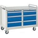 Euroslide Trolley - Steel Top with 3 Drawers - Kit 19 - H960 x W1270 x D675mm