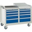 Euroslide Trolley - Sloping Top with 4 Drawers - Kit 21 - H960 x W1270 x D675mm