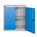 Low Commercial Cupboard H1015 x W915 x D460mm supplied with Grey Body, Blue Doors & 1 Adjustable Shelf 65kg UDL