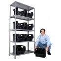 MEGA 40 Shelving H2000 x W1000 x D400mm 5 Shelf Level 100kg UDL with 8 Boulder MAX 7 Picking Bins