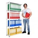 OFFICE EASY Light Duty Shelving WHITE H1750 x W900 x D300mm 5 Shelf Level 70kg UDL