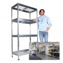 Galvanised Mesh Shelving H1800 x W900 x D450mm 4 Shelf Level 300kg UDL