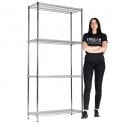 Stellar Chrome Wire Shelving H1900 x W915 x D355mm 4 Shelf Level 300kg UDL (shown above)