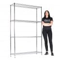 Stellar Chrome Wire Shelving H1900 x W1220 x D355mm 4 Shelf Level 240kg UDL (shown above)