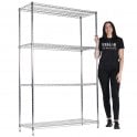 Stellar Chrome Wire Shelving H1900 x W1220 x D460mm 4 Shelf Level 220kg UDL (shown above)