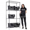 Stellar Chrome Wire Shelving H1900 x W915 x D460mm 4 Shelf Level 270kg UDL with 6 Boulder MAX 7 Picking Bins (shown above)