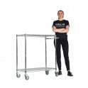 Stellar Chrome Wire Trolley H1050 x W915 x D460mm 2 Shelf Level 150kg UDL