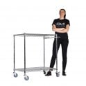 Stellar Chrome Wire Trolley H1050 x W915 x D610mm 2 Shelf Level 150kg UDL