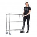 Stellar Chrome Wire Trolley H1050 x W915 x D355mm 3 Shelf Level 100kg UDL