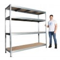 BULLRACK RIVET Longspan Shelving H2000 x W2100 x D600mm 4 Chipboard Shelf Level 600kg UDL