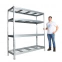 BULLRACK RIVET Longspan Shelving H2000 x W1800 x D600mm 4 Wire Mesh Shelf Level 600kg UDL