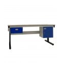 KIT A: Electric Height Adjustable Workbench - Laminate Top H.840 W.1200 D.750 - Single Drawer & Storage Cupboard