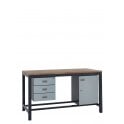 KIT B: Heavy Duty Workbench - Beech Top H.840 W.1200 D.750 - Storage Cupboard & Triple Drawer Unit