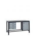 KIT B: Heavy Duty Workbench - Laminate Top H.840 W.1200 D.750 - Storage Cupboard & Triple Drawer Unit