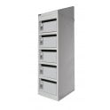 KIT D: Mailroom Locker - 5 Compartment - Light Grey with Light Grey Doors and Sloping Top