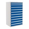Euroslide 10 Drawer - 1x100mm, 9x200mm - H.1500 W.900 D.650