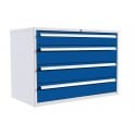 4 drawer cabinet with  - 1x150mm, 3x200mm - 1x150mm - H.825mm W.1200mm D.650mm