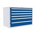 6 Drawer Cabinet with  - 4x100mm, 1x150mm, 1x200mm - H.825mm W.1200mm D.650mm