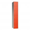 6 Door Leisure Locker with flat top - Aluminium Locker - H.1800mm W.300mm D.400mm