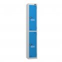 2 Door PPE Locker - Flat Top - Steel Locker - H1800 x W300 x D300mm