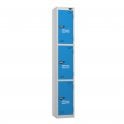 3 Door PPE Locker - Flat Top - Steel Locker - H1800 x W300 x D300mm