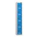 5 Door PPE Locker - Flat Top - Steel Locker - H1800 x W300 x D300mm