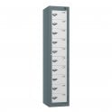10 Tier Garment Locker - Flat Top - Steel Locker - H.1800mm W.380mm D.450mm