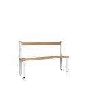 Low Bench with Back Rest - Single Sided - Length 1000 - Depth 350 - Seat Height 350/400/450 - Overall Height: 770/820/870