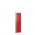Low Tier 2 Doors - Flat Top - Steel Locker - H1200 x W300 x D300mm