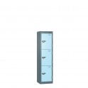 Low Tier 3 Doors - Flat Top - Steel Locker - H1200 x W300 x D300mm