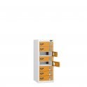 Laptop Locker - Low 8 Vision Door - 8 Compartment - Charging - 3 Pin Sockets - Flat Top - H1000 x W380 x D450mm